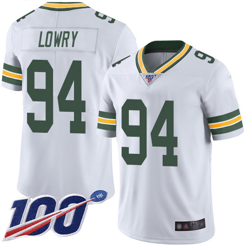 Green Bay Packers Limited White Men 94 Lowry Dean Road Jersey Nike NFL 100th Season Vapor Untouchable